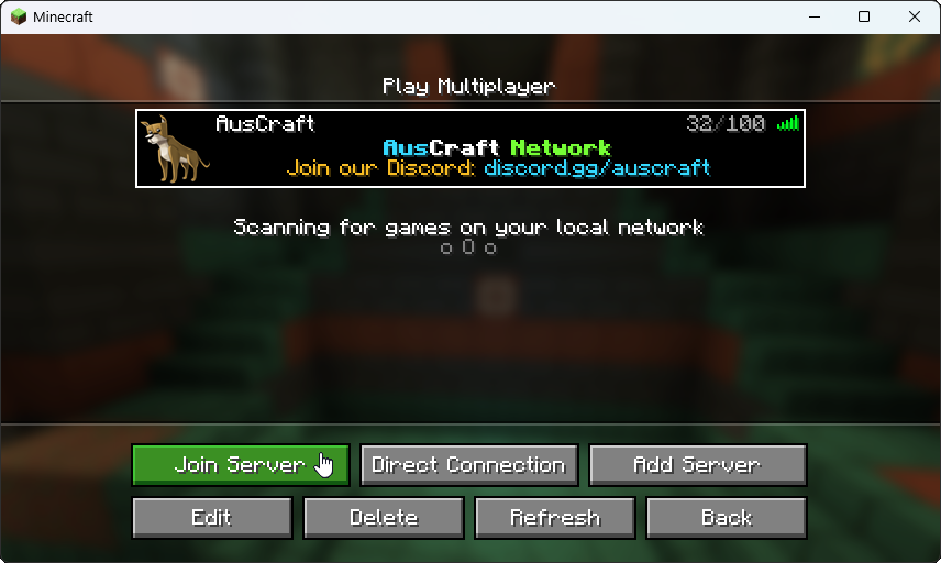 How to join AusCraft guide: Join Server